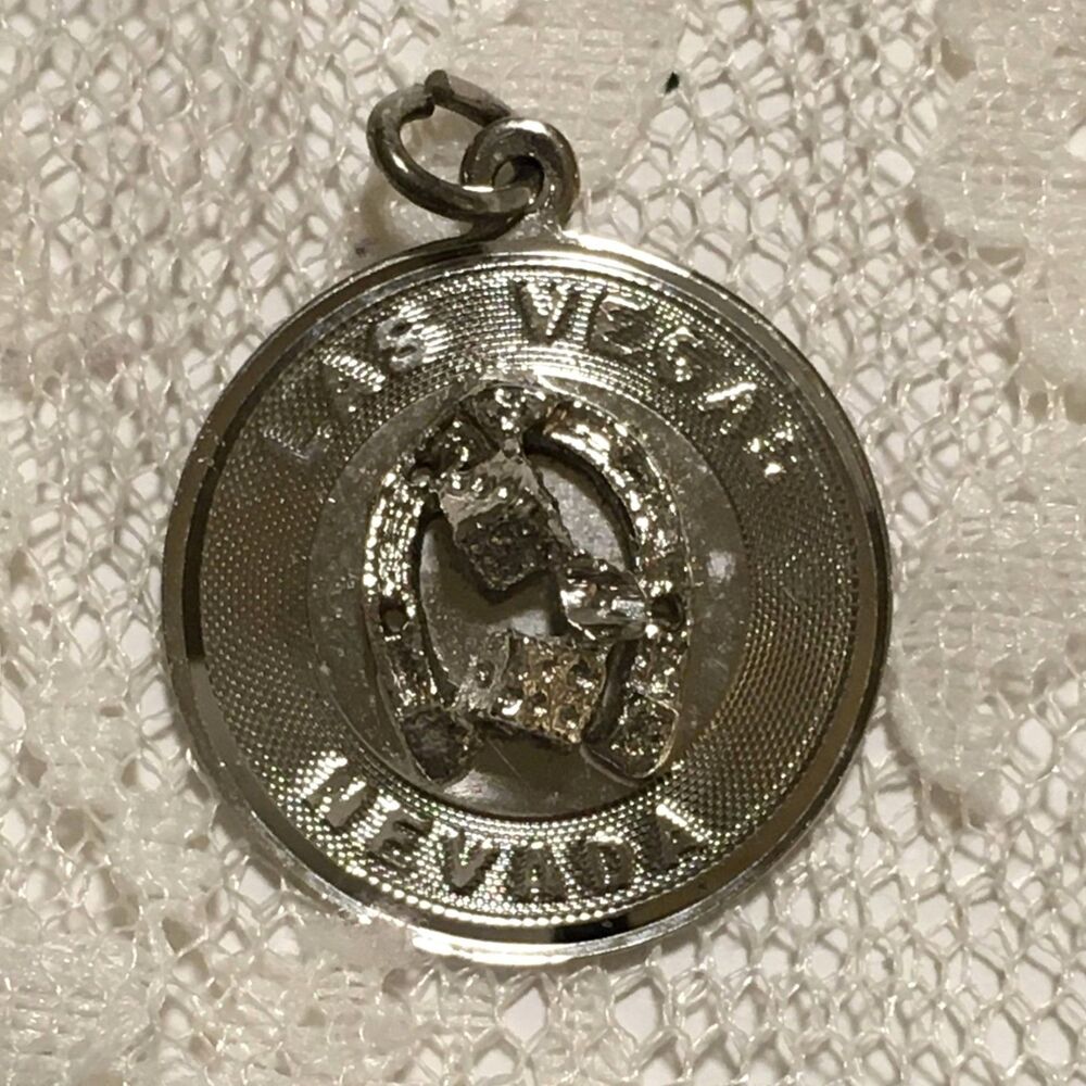 Vintage Sterling Silver Las Vegas Charm Nevada Dice Horseshoe Travel Charm